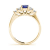 Oval Shape Trellis Color Rings in Gold