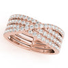 Multirow Cross Fashion Ring in Gold