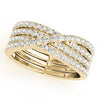 Multirow Cross Fashion Ring in Gold