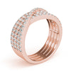 Multirow Cross Fashion Ring in Gold