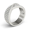 Multirow Cross Fashion Ring in Gold
