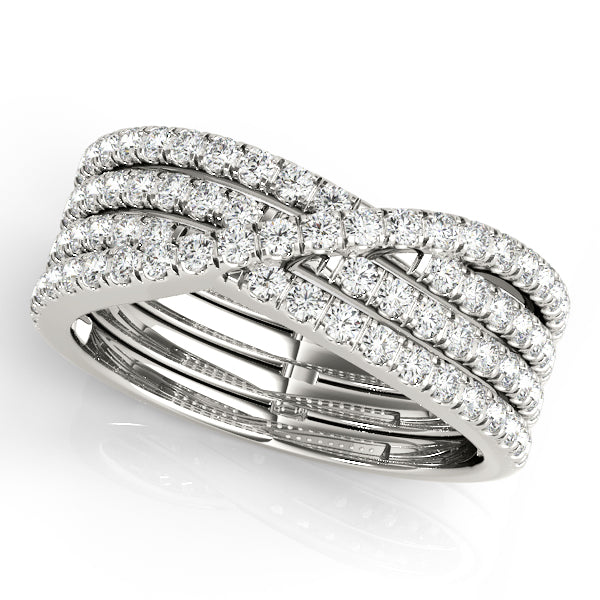 Multirow Cross Fashion Ring in Gold