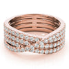 Multirow Cross Fashion Ring in Gold