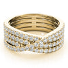 Multirow Cross Fashion Ring in Gold