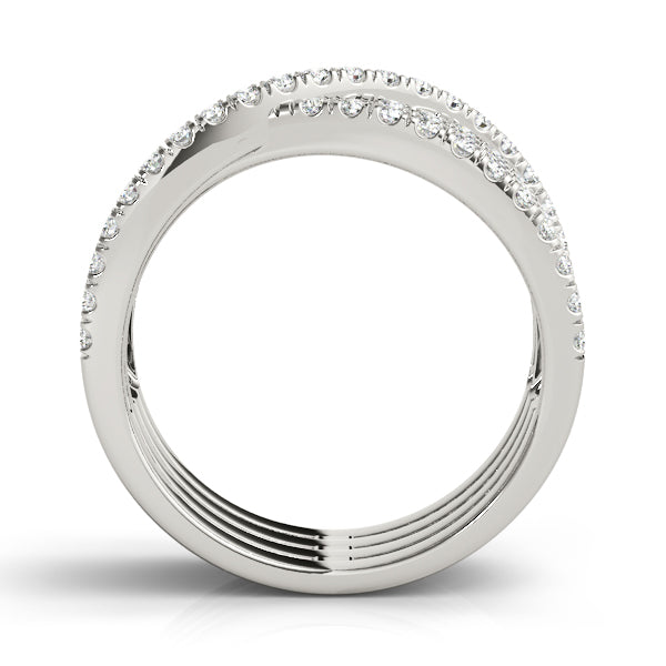 Multirow Cross Fashion Ring in Gold