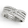 Multirow Cross Fashion Ring in Gold