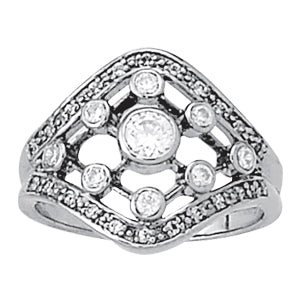 Bezel Set Right Hand Fashion Ring in Gold