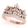 Nature Inspired Milgrain Prong In Channel Fashion Ring in Gold