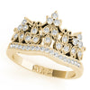 Nature Inspired Milgrain Prong In Channel Fashion Ring in Gold
