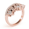 Nature Inspired Milgrain Prong In Channel Fashion Ring in Gold