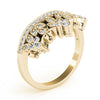 Nature Inspired Milgrain Prong In Channel Fashion Ring in Gold