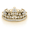 Nature Inspired Milgrain Prong In Channel Fashion Ring in Gold