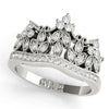 Nature Inspired Milgrain Prong In Channel Fashion Ring in Gold