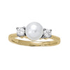 Center Pearl Color Ring in Gold