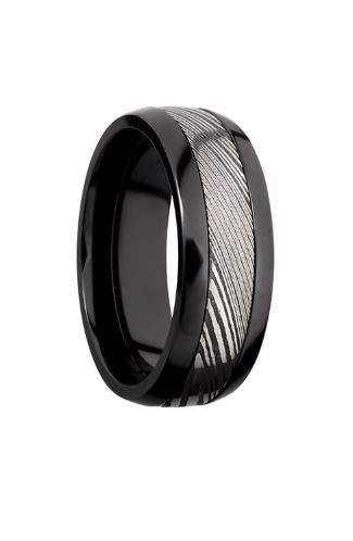 Lashbrook Black Zirconium Damascus Wedding Band Size 10 * - view 2
