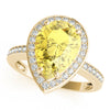 Single Row Pear-Cut Halo Color Ring in Gold