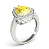 Single Row Pear-Cut Halo Color Ring in Gold