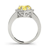 Single Row Pear-Cut Halo Color Ring in Gold