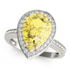 Single Row Pear-Cut Halo Color Ring in Gold