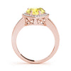 Single Row Pear-Cut Halo Color Ring in Gold