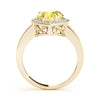 Single Row Pear-Cut Halo Color Ring in Gold