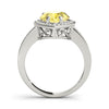 Single Row Pear-Cut Halo Color Ring in Gold