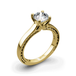 Ritani Yellow 18 Karat Gold Solitaire Engagement Ring Mounting Size 5 * - view 2