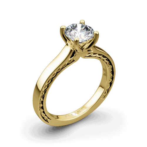 Ritani Yellow 18 Karat Gold Solitaire Engagement Ring Mounting Size 5 * - view 2