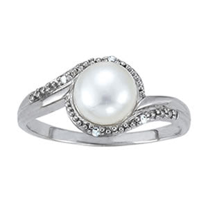 Bypass Pearl Color Ring in Gold