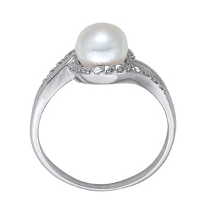Bypass Pearl Color Ring in Gold