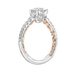 ArtCarved White & Yellow 14 Karat Gold Diamond Engagement Ring Mounting Size 6 - view 4