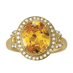 Oval Shaped Color Rings in Gold