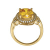 Oval Shaped Color Rings in Gold