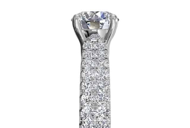Ritani White 18 Karat Gold Diamond Engagement Ring Mounting Size 6.5 * - view 4