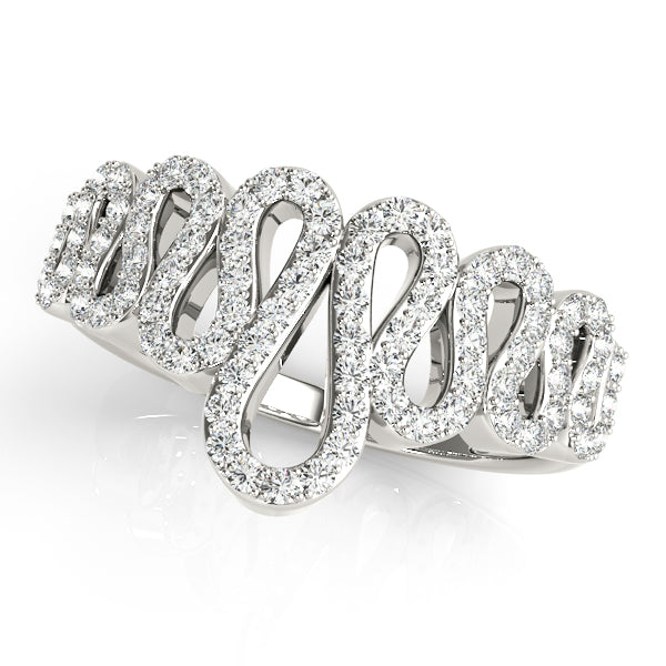 Pavé Wavy Fashion Ring in Gold