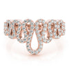 Pavé Wavy Fashion Ring in Gold