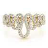 Pavé Wavy Fashion Ring in Gold