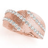 Multirow Prong Set Filigree Fashion Rings in Gold
