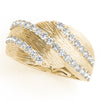Multirow Prong Set Filigree Fashion Rings in Gold