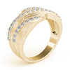 Multirow Prong Set Filigree Fashion Rings in Gold