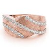 Multirow Prong Set Filigree Fashion Rings in Gold