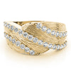 Multirow Prong Set Filigree Fashion Rings in Gold