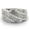 Multirow Prong Set Filigree Fashion Rings in Gold