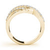 Multirow Prong Set Filigree Fashion Rings in Gold