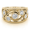 Vintage-Inspired Bezel Set Milgrain Band in Gold