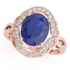 Oval Filigree Halo Color Ring in Gold