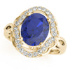 Oval Filigree Halo Color Ring in Gold