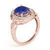 Oval Filigree Halo Color Ring in Gold