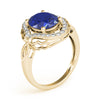 Oval Filigree Halo Color Ring in Gold