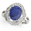 Oval Filigree Halo Color Ring in Gold